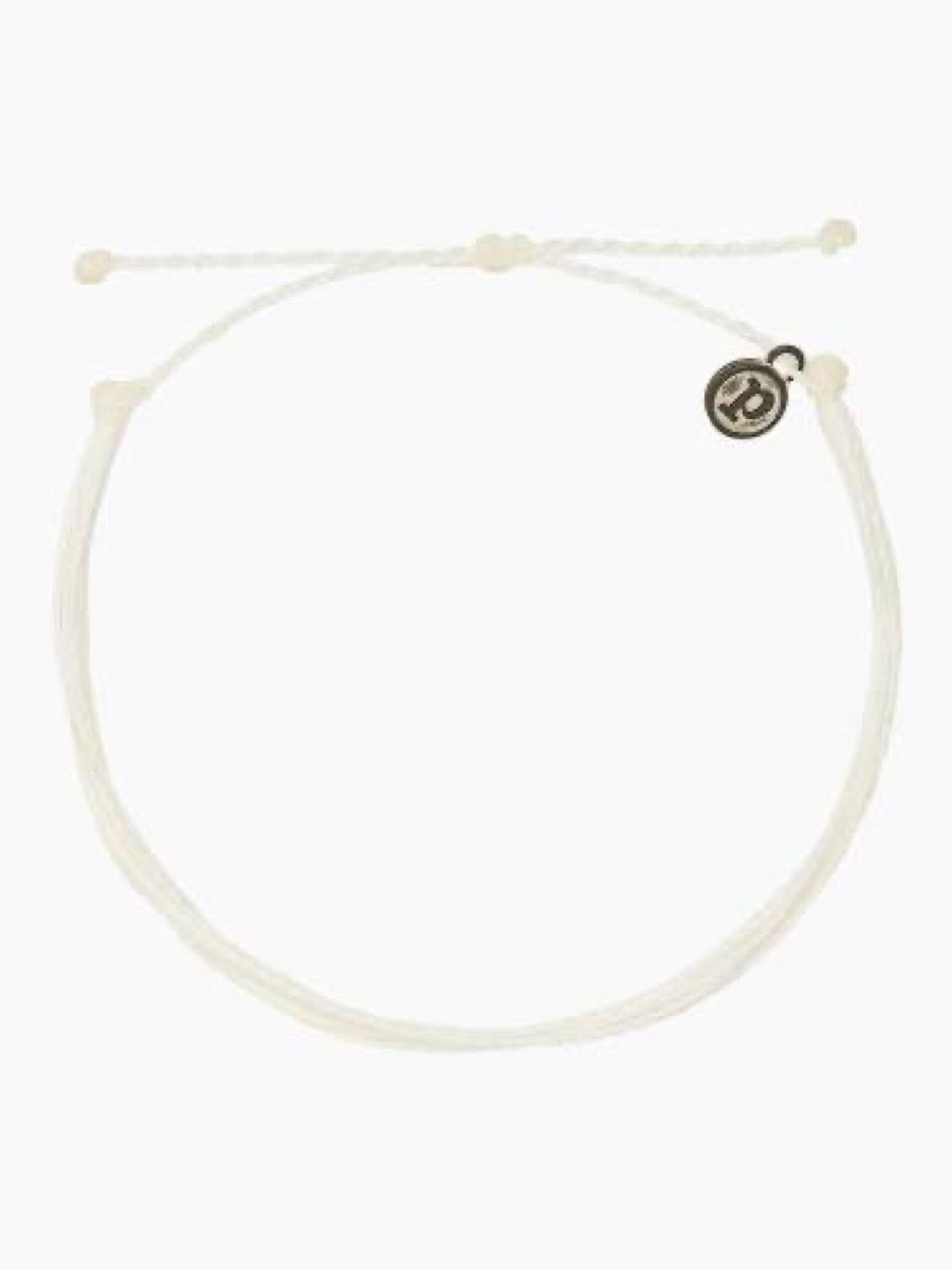 Pura Vida Bright Original Anklet WHITE Leaf in Creek